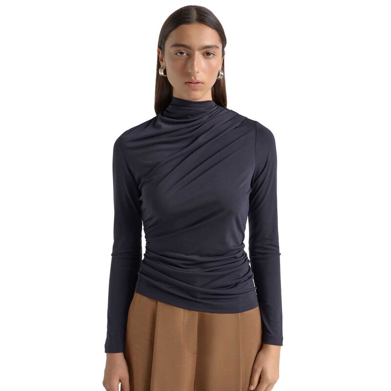 Cue Crepe Mesh Gathered Top image number 4